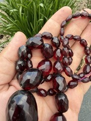 Wonderful Amber Cherry Bakelite Necklace 56 Grams
