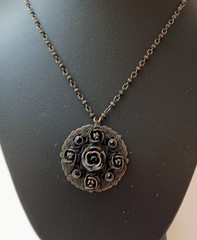Vtg Art Nouveau Lizpaiacios Incredible Bronze Dimensional Pendant Necklace 18″