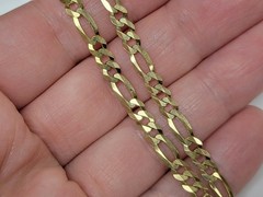 Gold Plated Sterling Silver Figaro Chain Necklace ~ 22″ ~ 10g ~ 2-E195