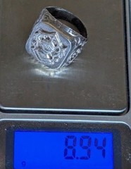 Vintage men’s signet ring sterling silver 925 Size 9.5 Weight 8.94 g. Knight.