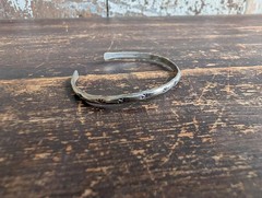 Vtg 90s Southwestern Style Sterling Silver Cuff Bracelet Hand Stamped Sunrise