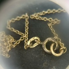 Original German Art Deco 1920s Rolled Gold Enamel Necklace by Rodi & Weinenberg