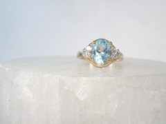 Sterling Silver 925 Natural Heated Blue Topaz Ring Size 7