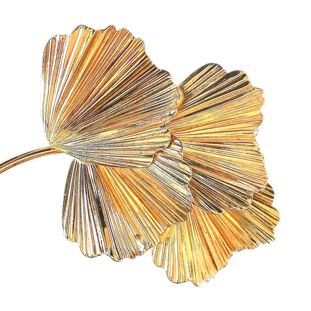 Floral Gold Plated Brooch Vintage