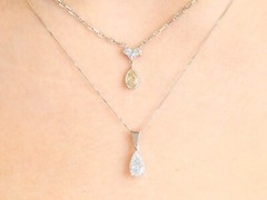Antique 0.68Ct Diamond and 9k White Gold Necklace Circa 1930