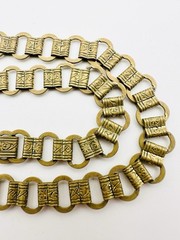 Vintage Gold Tone Brass Book Chain Victorian