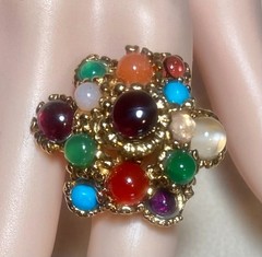 AUTHENTIC SWOBODA RING ~ ADJUSTABLE ~ MULTI-STONE ~ LOVELY!