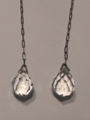 Antique Art Deco Clear Crystal Lariat Necklace