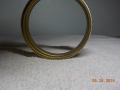 VINTAGE BRASS BANGLES WITH INLAY BONE/HORN 2 5/8″ INSIDE 3/16″ W & 3/8″ WIDE