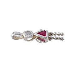 Vintage Sterling Silver 925 Ruby and Cubic Zirconia Girl Pendant