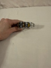 Vintage Tigers Eye And Silver Tone Bracelet Cuff
