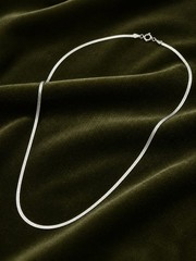 Vintage 925 Sterling Silver 3/32” Or 2.4mm Wide Flat Herringbone Chain 30”Long