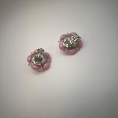 Vintage Made In Western Germany Cluster Clip On Earrings Beads, 1940-1950