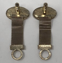 Danté Sodalite Cufflinks Blue Stone Gold Tone Mesh Wrap Around – Vintage