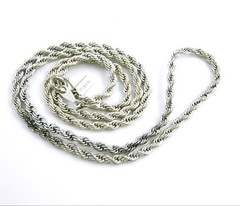 Revlon ROPE NECKLACE Vintage Twisted Silvertone 24″ CHAIN Costume Jewelry Signed