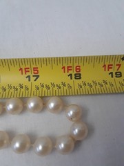 Vintage White Bead Gold Tone Chain Link Long Vintage Necklace 36 in Long
