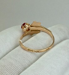 USSR Vintage Original Rose Gold Ruby (lab. made) Ring 583 14K 3.05 g. 9 1/2 US