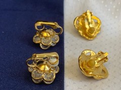 Vtg Clip-On Earring Lot Robert Rose Renoir Dalsheim Judy Lee Lisner Faux Gems
