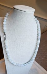 Certified Burma Grade A Jadeite Pale Green Bead Necklace 9 mm