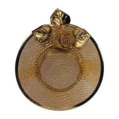 Gold Tone Sun Hat Brooch 2.5″ Pin