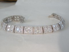 Vera Wang Sterling Silver 925 2 Row CZ Tennis Bracelet Fits 7.5″