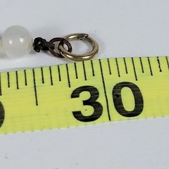 Vintage Translucent White Glass Beaded Necklace 30 In Sprint Ring Clasp 6.3mm
