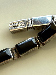 Vintage Taxco Mexico Sterling Silver 950 Black Onyx Tennis Bracelet TM-181 7.5″