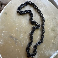 MCM Black Plastic Large Link Chain Necklace 28″ Vtg