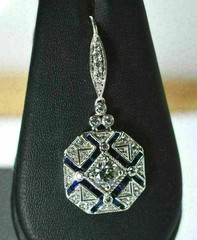 Art Deco Style Round Lab Created Diamond 925 Silver Anniversary Earrings