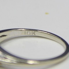 VTG 18K White Gold 0.30ct Natural Diamond Solitaire Ring Size 4