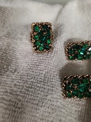 1950s Beautiful Dark Green Signed Barclay Demi-Parure