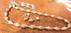 Vintage Signed Sterling Les Bernard Necklace 49.1 gr Matching Earrings 8.5 gr