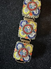 Vintage Hand Crafted Italian MicroMosaic 7 Link Bracelet