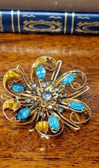 VTG MCM JMS 1/20 12kt GF Floral Design Pendant 2″ Signed