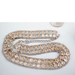 Vtg Ethnic 925 Sterling Sterling Mesh Collar Wide Chain Choker Necklace 22.2g