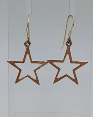 VTG 925 Star Dangle Earrings 1.5in Drop Sterling Silver 1.59g Celestial Estate