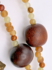Todd Anthony Dendritic Jasper Wood Semi Precious Stones Metal Beaded Necklace