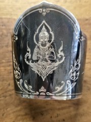 VINTAGE SIAM STERLING SILVER NIELLO WIDE CUFF BRACELET THAI DANCERS 47.95G