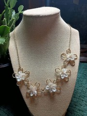 Lauren Conrad Silver Tone Flower Necklace