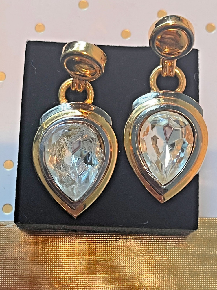 Lanvin Clip on Crystal earrings Vintage Lanvin Germany