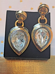 Lanvin Clip on Crystal earrings Vintage Lanvin Germany