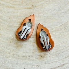 Matisse Renoir clip Earrings VTG Estate Chunky Retro red Copper Rare MCM 60s