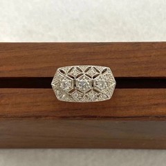 Art Deco 1.50Ct Lab Created Diamond Vintage Milgrain Engagement 14K Gold FN Ring
