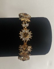 Camrose & Kross Jackie Kennedy Vintage Amber Gold Tone Flower Link Bracelet