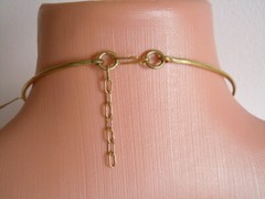 Brass Collar Necklace 3 Pendants 63.0 G/Length: 39 – 43.5 Cm