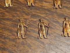 Lot Of 10 Mini Man W Fish France Vintage 60s Brass Stampings Findings Jewelry