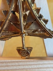 Vintage Rare Signed Original By Robert Christmas Tree Brooch-Green Ivy Branches