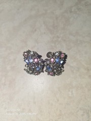 Vintage Hollycraft Twist On Earrings With Colorful Rhinestones 1950s