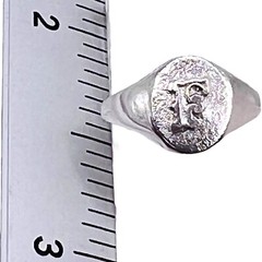Initial Letter F Signet 925 Sterling Silver Child Baby Woman Pinky Ring Size 3.5