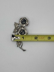 Vintage Beau Sterling Silver Double Rose Brooch Pin 2.5 inches